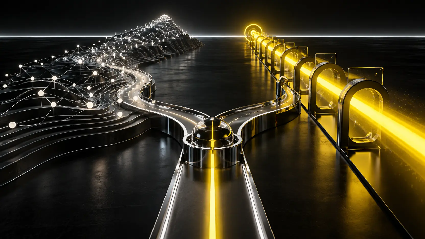 A connected search strategy visual contrasting organic SEO growth with paid search performance